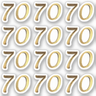Nummers 70 Faux Gold 70e Jubileum Sticker