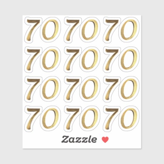 Nummers 70 Faux Gold 70e Jubileum Sticker (Vel)