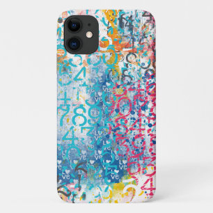 Nummers Hearts Love Graffiti Collage iPhone 11 Hoesje