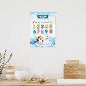 Nummers met pinguïn en Beer Poster (Keuken)