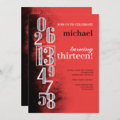 Nummers op Grunge Achtergrond Verjaardagsfeest Kaart (Voorkant / Achterkant)