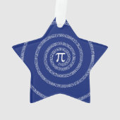 Nummers spiral voor Pi op Navy Blue Ornament (achterkant)