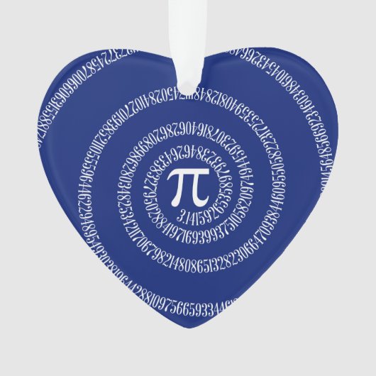 Nummers spiral voor Pi op Navy Blue Ornament (voorkant)