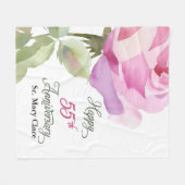 Nun 55th Anniversary Jubilee Custom Name Pink Rose Fleece Deken (Voorkant (Horizontaal))