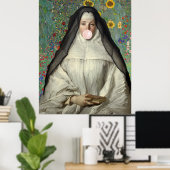 Nun Bgloing a Roze Bubble Poster (Thuiskantoor)