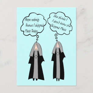 Nun Cards "Dingen Nuns denken over" Grappig Briefkaart