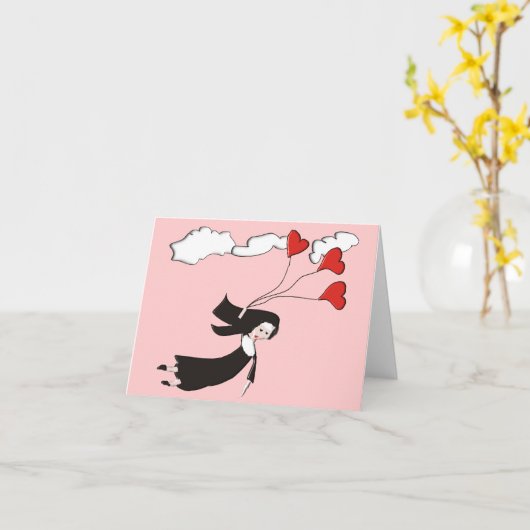 Nun Cartes pour notes vierge à l'intérieur d'une n (Fleur jaune)