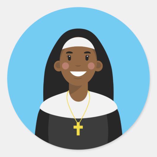 Nun Classic Round Sticker (Voorkant)