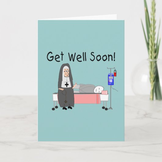 Nun "Get Well Soon"-Kaart Kaart (Voorkant)
