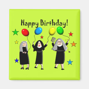 Nun Happy Birthday Kaarten & Gifts Magneet