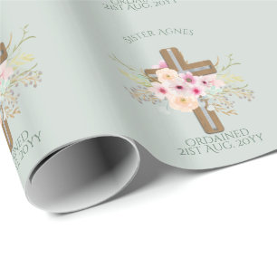 NUN - Inzegening of Jubileum - Bloemkruis Cadeaupapier