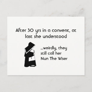 Nun joke - clean humor, Catholic Fun Briefkaart