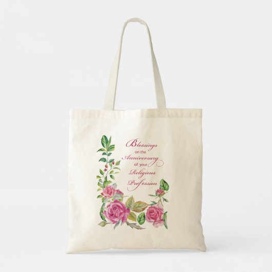 Nun Jubileum van de godsdienstige hoogterij Roses Tote Bag (Achterkant)