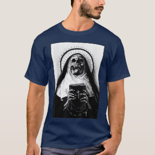 Nun Skeleton Occult Gothic Evil Nun Anti Christa D T-shirt