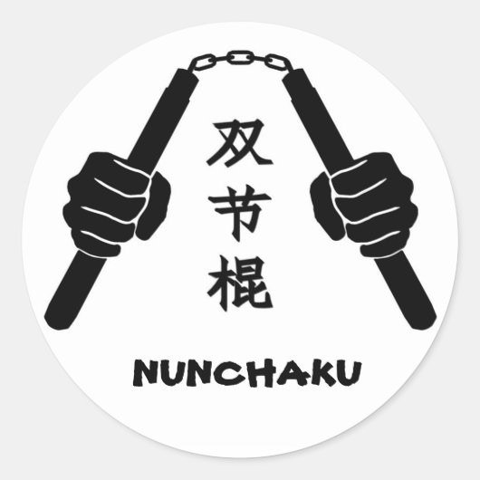 Nunchaku-Sticker Ronde Sticker (Voorkant)