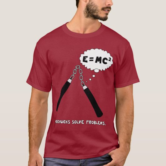 Nunchucks Maroon T-Shirt (Voorkant)