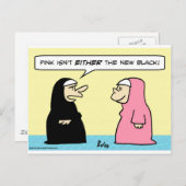 nunes roze zwart briefkaart (Voorkant / Achterkant)