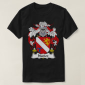 Nunez Coat of Arms Family Crest T-shirt (Design voorkant)