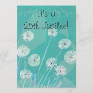 Nuns 25th Jubilee Uitnodiging Blauwgroen Floral De