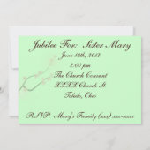 Nuns 50th Jubilee Celebration Invitations Green Kaart (Achterkant)