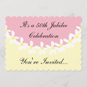 Nuns 50th Jubilee Celebration Invitations Pink Kaart