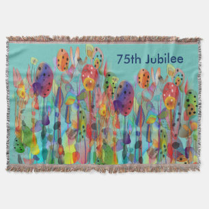 Nuns 75th Diamond Jubilee Woven Blanket Floral #6 Deken