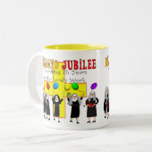 Nuns Diamond Jubilee 75ste dienstjaar Tweekleurige Koffiemok (Voorkant links)