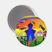 Nuns "Flying Nuns" Whimsical Art Magneet (Voorkant / Achterkant)