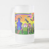 Nuns "Flying Nuns" Whimsical Art Matglas Bierpul (Voorkant links)