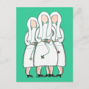 Nuns Gifts "Three Cloistered Sisters"-ontwerp Briefkaart