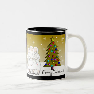 Nuns-kerstKaarten en Gifts-Artsy-design Tweekleurige Koffiemok