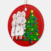 Nuns kerstversiering keramisch ornament (Links)