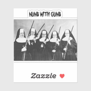 Nuns met Pistolen decimaal Sticker