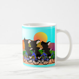 Nuns op fietsen Kunstgeschenken Koffiemok