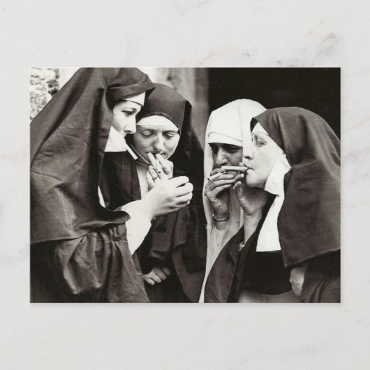 Nuns Roken fotografie Briefkaart (Voorkant)