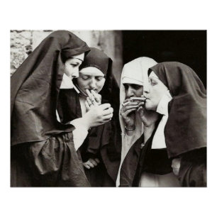 Nuns Roken  fotografie Perfect Poster