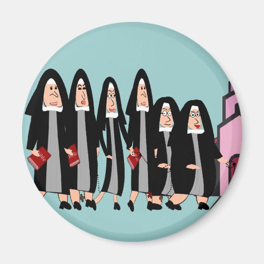 Nuns "Rubriek naar kerk" Magneet (Voorkant)