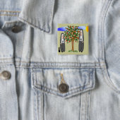 Nuns Stealing Apples Kaarten & Gifts Vierkante Button 5,1 Cm (In situ)