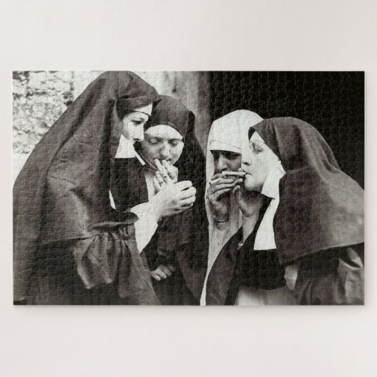 Nuns Vintage roken Foto Legpuzzel (Horizontaal)
