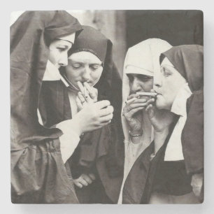 Nuns Vintage roken Foto Stenen Onderzetter