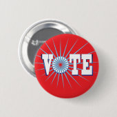 NuPower: STEMMING! Button, rond/rood Ronde Button 5,7 Cm (Voorkant /achterkant)