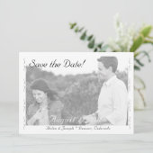 Nuptial Grace B&W Wedding Flat Save The Date Card (Staand voorkant)
