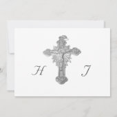 Nuptial Grace B&W Wedding Flat Save The Date Card (Achterkant)