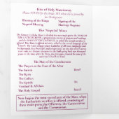 Nuptial Grace Catholic Wedding Drieluik Programma (Binnenzijde eerst)