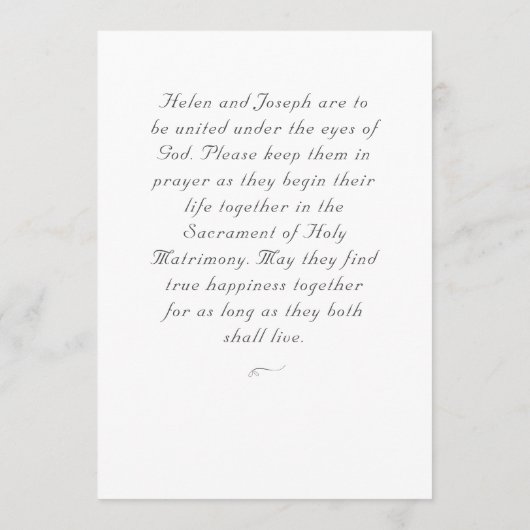 Nuptial Grace Catholic Wedding Invitation (Dos)