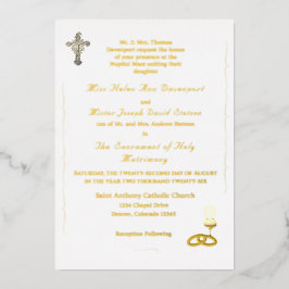 Nuptial Grace Catholic Wedding Invitation Folie Uitnodiging