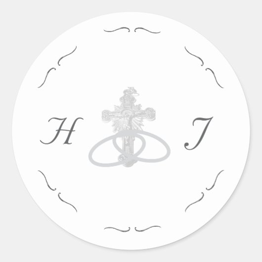 Nuptial Grace Catholic Wedding Ronde Sticker (Voorkant)