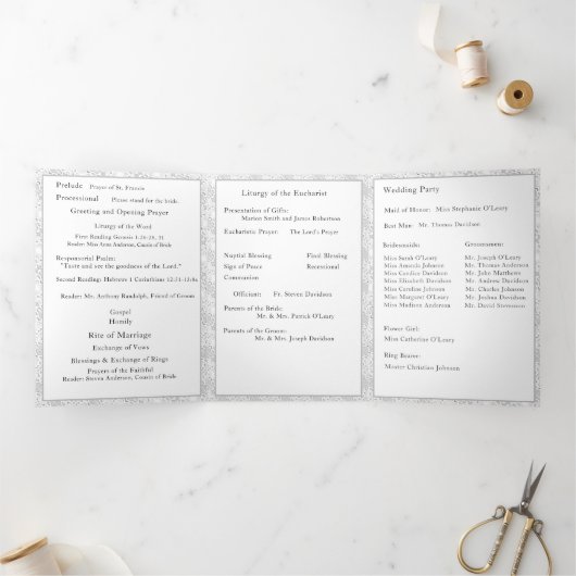 Nuptial Mass Foto Drievoudige Letter Vouw Programm Drieluik Programma (Binnen)