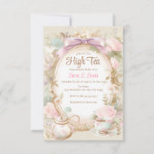 Nuptiale douche à thé invitation à thé haute douch (Devant)