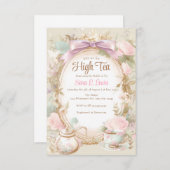 Nuptiale douche à thé invitation à thé haute douch (Devant / Derrière)
